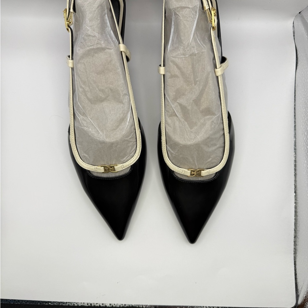 Sam Edelman Black and Cream Kitten Heels - Picture 7 of 8